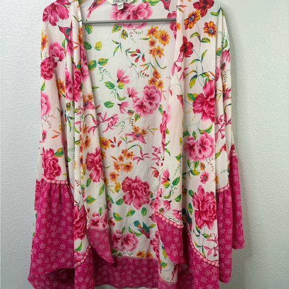 NWT-The Pioneer Woman 2XL/3XL Colorful Floral Flounce Sleeve Topper - Picture 8 of 8